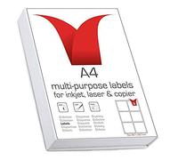 Multi-Purpose A4 White Self-Adhesive Labels - Die Cut 99.1 x 93.1mm - 6 Labels per Sheet - 100 Sheets per box/600 Labels per Pack STW099093CO