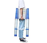 Multi-Purpose Aluminum Extension Ladder - 2.6M to 8M Non-Slip Feet Lightweight & Portable Ideal for Home & Professional Use Blue - 4.2M (13.8Ft) Telesladder