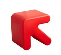 Multi-Purpose Arrow Footstool, Lightweight Plastic Ottoman for Footrest, Shoe Changing, or Extra Seating, Also Functions as a Small Side Table for Bedroom or Living Room, Red