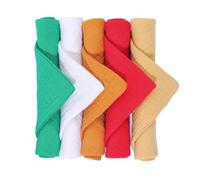 Multi-Purpose Baby Washcloths 5 Pieces Square Towel Newborn Teeth Bib Reusable Laundry Cloths Unisex for Boys Girls Reusable Baby Wipes