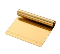 Multi-Purpose Bench Scraper 5.9-Inch, Dough Scraper Cutter, Stainless Steel Chopper,Food Scrappers for Pizza Bread Pastry, Kitchen Scrapers(Gold)