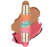 Multi-Purpose Blush Stick Dual-Ended,Butter Glow Contour Stick Wand Creamy Blendable Makeup for Face, Lightweight Formula Soft Matte Finish Nourishing Blush and Bronzer Combo