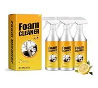 Multi-purpose Car Foam Cleaner, No Flushing Upholstery Cleaner, Powerful & Multifunctional Foam Cleaner for Car and House, Lemon Fresh Scent (3PC)