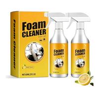 Multi-purpose Car Foam Cleaner, No Flushing Upholstery Cleaner, Powerful & Multifunctional Foam Cleaner for Car and House, Lemon Fresh Scent (2PC)