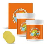 Multi Purpose Cleaning Paste for Kitchen Grease and Oil Stain Remover Odorless Citrus Scent Polishing Cream with Scrub Sponge for Cookware Pots Pans Stainless Steel Stove Tiles (2pcs)