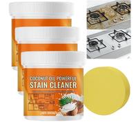 Multi-Purpose Coconut Oil Cleaning & Polishing Paste, Multifunctional Polish & Degreaser for Kitchen, Oven, Stove Top & Stainless Steel, All Scrub for Tough Grease, Oil Stains & Cookware (3PCS)