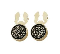 Multi Purpose Copper Cufflinks with Floral Patterns and Crystals Simple on Shirt Post, 1.9cm, Brass Brass Crystal, Rhinestone