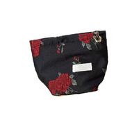 Multi-Purpose Cosmetic Bag Floral Pattern Linen Toiletry Bag Large Capacity Make Up Case Efficient Storage Solution Storage Organiser, Small, Mass Beauty