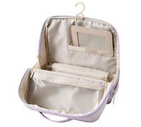 Multi Purpose Cosmetic Holder with Integrated Sparkling Panel and Adjustable Hooks Great for Keeping Beauty Products Well Arranged Bathroom Hanging Toiletry Bag