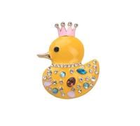 Multi Purpose Crowns Ducks Brooch with Sparkling Crystals Lightweight Badge Fashion Statement Lapel Pin Accessory Women ' s Brooch