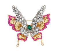 Multi Purpose Crystal Rhinestones Butterfly Brooch Double Wing Structure Easy Clip Fastening For Various Clothings Rhinestones Butterfly Jewelry