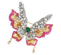 Multi Purpose Crystal Rhinestones Butterfly Brooch Double Wing Structure Easy Clip Fastening For Various Clothings Layered Crystal Corsage Pin
