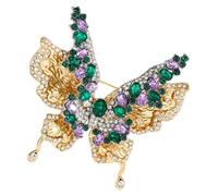 Multi Purpose Crystal Rhinestones Butterfly Brooch Double Wing Structure Easy Clip Fastening For Various Clothings Rhinestones Butterfly Jewelry