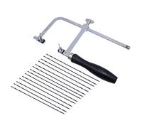 Multi-Purpose DIY Universal Jewellers Saw Frame Set Adjustable with 12 Blades Professional Jewelry Making Kit,Mini Saw, Hacksaw, Bow Saw, Plastic Pipe, Woodworking, Light Metal