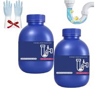 Multi-purpose Drain Cleaner, 15 Min Fast Acting Hair Grease Clog Remover for Shower Bathroom Sink, Safe for All Pipes Pvc Metal, Powerful Pipe Dredge Agent (2Pcs)