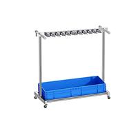 Multi-Purpose Floor Mop Holder with Wheels, Stainless Steel Mop Cart, Umbrella Stand, Dish Drying Rack - Ideal for Restaurants and Home Use