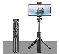 Multi-purpose Foldable BT Control Selfie Stick with 360° Rotatable Phone Holder, Handheld Grip Tripod for Selfies Live Video Vlogs, Compact Lightweight Anti-slip with Hidden Remote Controller