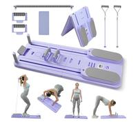 Multi-Purpose Foldable Pilates Reformer Set, Portable Home Pilates Slider Board Equipment, Ab Core Trainer with Phone Holder, for Home Workout, Fitness, Exercise