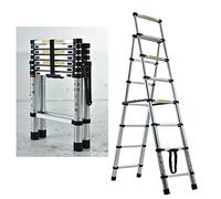 Multi-Purpose Folding Ladder 2M/2.3M, Folding Step Ladder Aluminum Ladder Multi-Position 6/7 Steps Adjustable A-Frame Stepladder with Handrails & Safety Lock, 330lbs Capacity