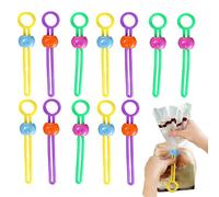 Multi-Purpose Food Sealer, 12Pcs Food Sealing Clips, Reusable Colored Sealing Tape, Cable Ties, Elastic Cord Organizer, For Kitchen Home, Snack Bread Bags, Wire Cable Cord Tie Wrap Rope