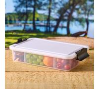 Multi-Purpose Food Storage Container 11 Dividers & Chopping Board Lid, 20x32cm Farberware Clear One Size