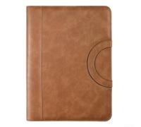 Multi-Purpose For A4 Leather Conference Folder W/Phone Holder - For Ring Binder Clipboard Notepad - Waterproof Business Portfolio Organizer for Meetings - Black or(brown)