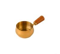 Multi Purpose For Mini Stainless Steel Pan with Wooden Handle for Various Light Cooking Applications at Home (Gold 60ML)