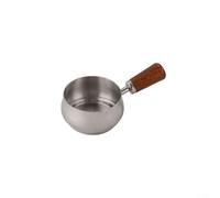Multi Purpose For Mini Stainless Steel Pan with Wooden Handle for Various Light Cooking Applications at Home (Silver 60ML)
