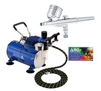 Multi-Purpose Gravity Feed Dual-Action Airbrush with Air Compressor and Hose Kit