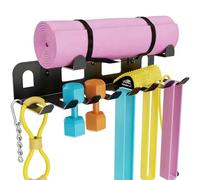 Multi-Purpose Gym Equipment Storage Rack for Resistance Bands,Heavy-Duty Wall-mounted Gym Home Rack for Exercise Bands,Yoga mat,Jump Ropes,Barbells,Home Gym Accessories Organization Storage Rack