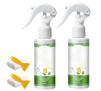 Multi-Purpose Heavy-Duty Glue Remover, a heavy-duty adhesive remover spray with a scraper and towel for removing tape, sticker, and label residue from glass, metal, wood, and plastic.