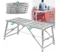 Multi Purpose Heavy Duty Steel Work Platform Scaffold Ladder with Folding Aluminium Steps