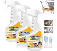 Multi-Purpose Heavy Grime Duty Cleaner, 2026 New Oil Stain, 500ML/16.9FL Oz Kitchen, Degreaser Spray for Range Hood, Oven, Pots and Cabinet(3 Pcs)