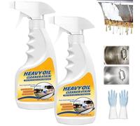 Multi-Purpose Heavy Grime Duty Cleaner, 2026 New Oil Stain, 500ML/16.9FL Oz Kitchen, Degreaser Spray for Range Hood, Oven, Pots and Cabinet(2 Pcs)