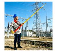 Multi-Purpose Hotstick, High Voltage Insulated Telescopic Rescue Hook, Anti-Electrocution Portable Hotstick Rescue Pole, Retractable Fiberglass Rod(10kV-4m/13ft/157")