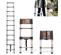 Multi-Purpose Industrial Ladder 3.2M Stainless Steel Herringbone Straight Ladder, Max. Height 10.5FT, Max. Loading Capacity 330lbs/ 150kg