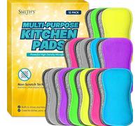 Multi-Purpose Kitchen Pads by Smith’s® | Multicoloured | 12 Pack | Washing Up Dishes & Multi-Surface Scrub Sponges | Kitchen & Home | Non-Scratch | Durable | Chemical Free