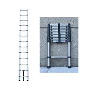 Multi-Purpose Ladder 3.8m/12.5ft Telescopic Stainless steel Ladder Extension Extendable Loft Ladder, Multi-Use Ladder for Roof Work, Decorating, Painting