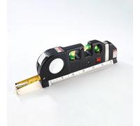 Multi-Purpose Laser Level Compact Diy Tool With 3 Bubble Spirit Levels, 3 Laser Modes & 8Ft Measuring Tape - H6.3 X W19 X D2.8Cm