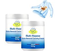 Multi-Purpose Laundry Stain Remover Cream 500g, Fast Acting Formula for Stubborn Stains on All Fabrics, White Shirts & Garments (2Pcs)