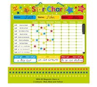 Multi-Purpose Magnetic Reward Star Chart - Durable 40x30cm Board Age 3+ for Behaviour & Task Tracking