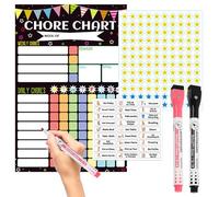 Multi-Purpose Magnetic Reward Star Chart Magnetic Reward Chart for Kids Good Behavior Chart for Children with 2 Pens Reusable Dry Erase Responsibility Charts for Fridge Home School Supplies