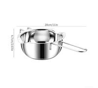 Multi-Purpose Melting Pot 28cm for Wax Soap Butter(L) | 304 steel, rust resistant, thick base for even heating, 28cm diameter, long-lasting durability