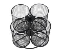 Multi-Purpose Mesh Pen Cady - 4 Section Desk Organizer Rack, Hollow Metal Stationery Basket | Desktop Storage Bin For Office Supplies Cutlery Makeup Tools, Versatile Divider For Home Workspaces