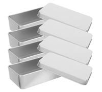Multi-Purpose Metal Dice Containers 4pcs with Foam Inserts Portable Iron Boxes for Tabletop and Role-Playing Games Easy Access Silver