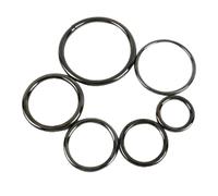 Multi-Purpose Metal Welded Round Rings, Metal Oval Ring Buckles Multicolor 2x(10-20)mm 4x(25-60)mm 5pcs(Gunblack,2mm*20mm)