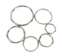 Multi-Purpose Metal Welded Round Rings, Metal Oval Ring Buckles Multicolor 2x(10-20)mm 4x(25-60)mm 5pcs(Silver,2mm*20mm)