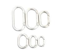 Multi-Purpose Metal Welded Round Rings, Metal Oval Ring Spring Clasps Multicolor 13-40mm 5 pieces For DIY Jewelry Keychain(Silver,25mm)