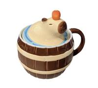Multi-Purpose Mug Ceramic Coffee Cute Capybara with Cover Creative Tea Milk Cup Porcelain Cup Ceramic Capybara Mug Leak Proof Lid Beverage Container Drink Holder