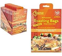 Multi-Purpose Oven Roasting Bags with Twist Ties Turkey Chicken Meat Cooking Bags 25cm x 38cm Oven & Microwave Safe Juicy Roasts Turkey Roasting Bags (Pack of 10)